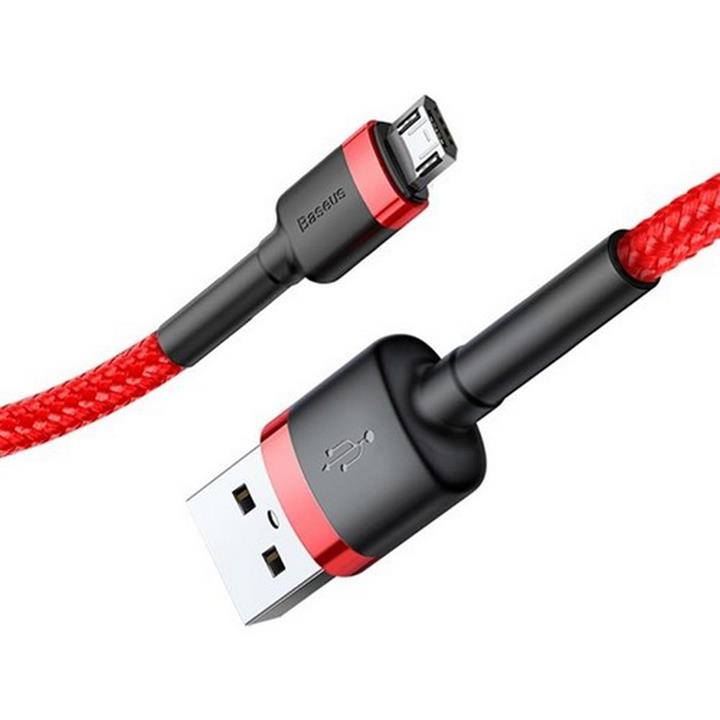 کابل ۲ متری USB به microUSB بیسوس مدل Baseus Cafule Cable CAMKLF-C09 رنگ قرمز